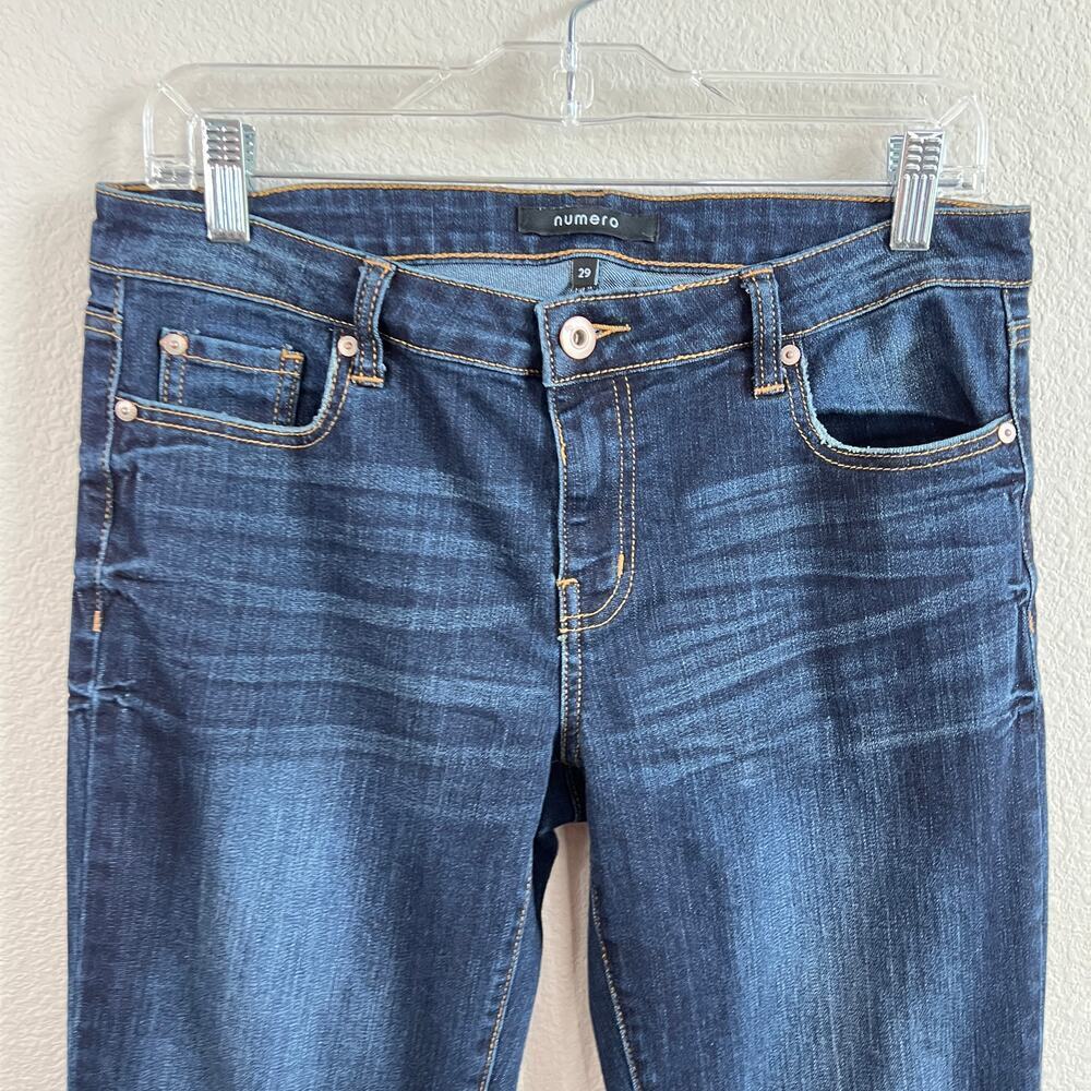 Numero Skinny Leg Jeans Women's 29 Mid Rise Stretch Denim Ankle Dark Wash - Picture 2 of 6